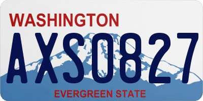 WA license plate AXS0827