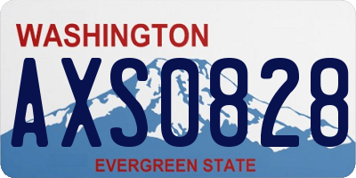 WA license plate AXS0828