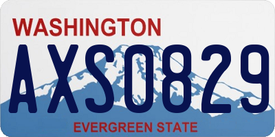 WA license plate AXS0829