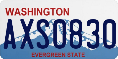 WA license plate AXS0830