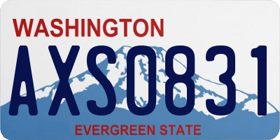 WA license plate AXS0831