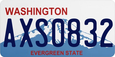 WA license plate AXS0832