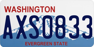 WA license plate AXS0833