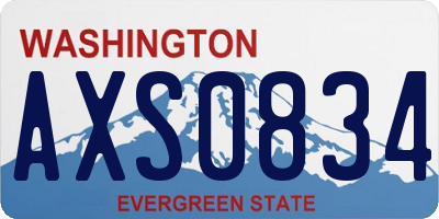 WA license plate AXS0834