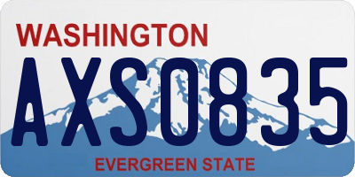 WA license plate AXS0835