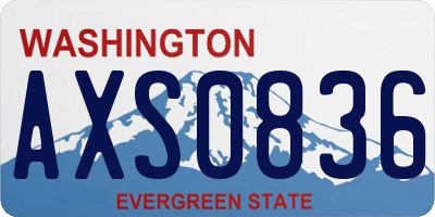 WA license plate AXS0836