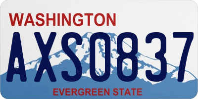 WA license plate AXS0837