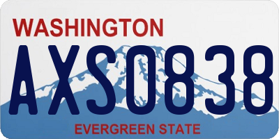 WA license plate AXS0838