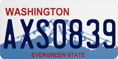 WA license plate AXS0839