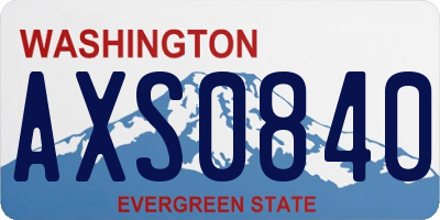 WA license plate AXS0840