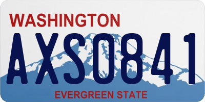 WA license plate AXS0841