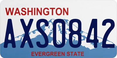 WA license plate AXS0842