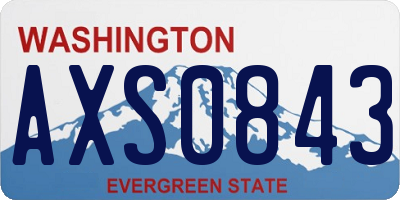 WA license plate AXS0843