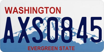 WA license plate AXS0845