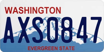 WA license plate AXS0847