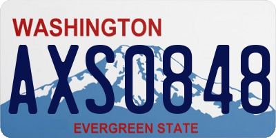 WA license plate AXS0848