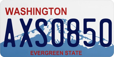 WA license plate AXS0850