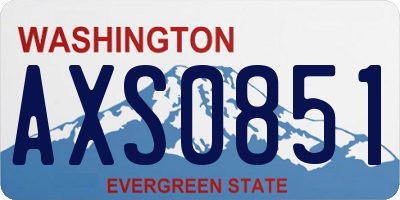 WA license plate AXS0851