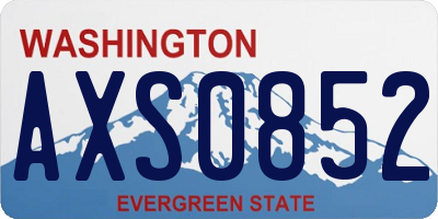 WA license plate AXS0852
