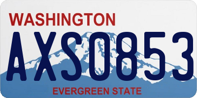 WA license plate AXS0853