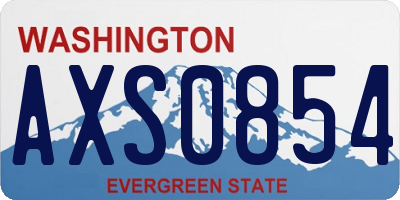 WA license plate AXS0854