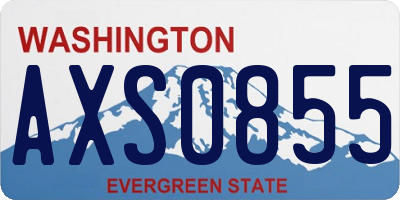 WA license plate AXS0855