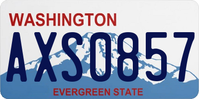 WA license plate AXS0857