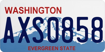 WA license plate AXS0858
