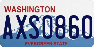 WA license plate AXS0860