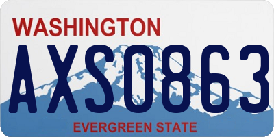 WA license plate AXS0863