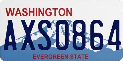 WA license plate AXS0864
