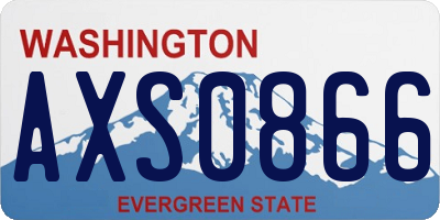 WA license plate AXS0866