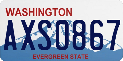 WA license plate AXS0867