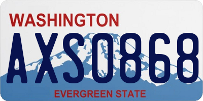 WA license plate AXS0868