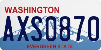 WA license plate AXS0870