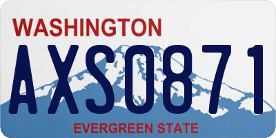 WA license plate AXS0871
