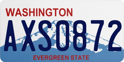 WA license plate AXS0872