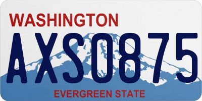 WA license plate AXS0875