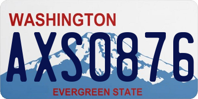 WA license plate AXS0876