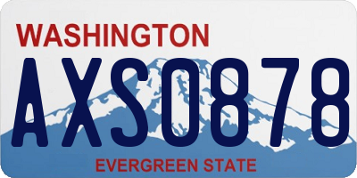 WA license plate AXS0878