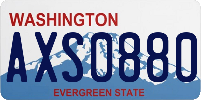 WA license plate AXS0880