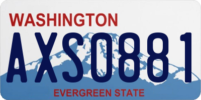 WA license plate AXS0881