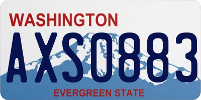 WA license plate AXS0883