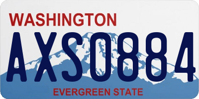 WA license plate AXS0884
