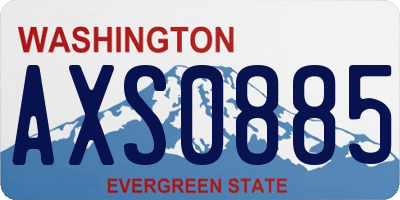 WA license plate AXS0885