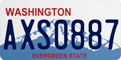 WA license plate AXS0887
