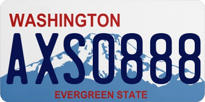 WA license plate AXS0888
