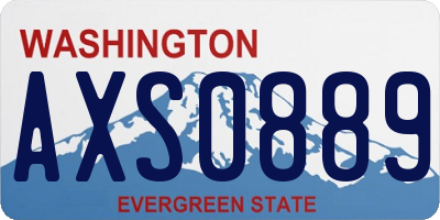 WA license plate AXS0889