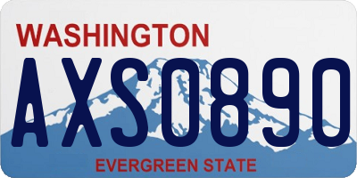 WA license plate AXS0890