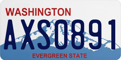 WA license plate AXS0891